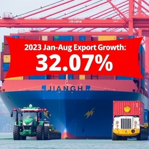 江苏省：2023年1-8月拖拉机累计出口金额同比增长32.1%(图1)