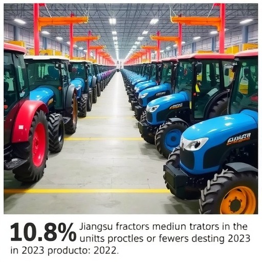 江苏省：2023上半年中型拖拉机产量同比下降10.8%(图1)
