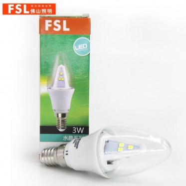 FSL佛山照明LED蜡烛灯3WLED尖泡螺口E14LED灯泡****批发