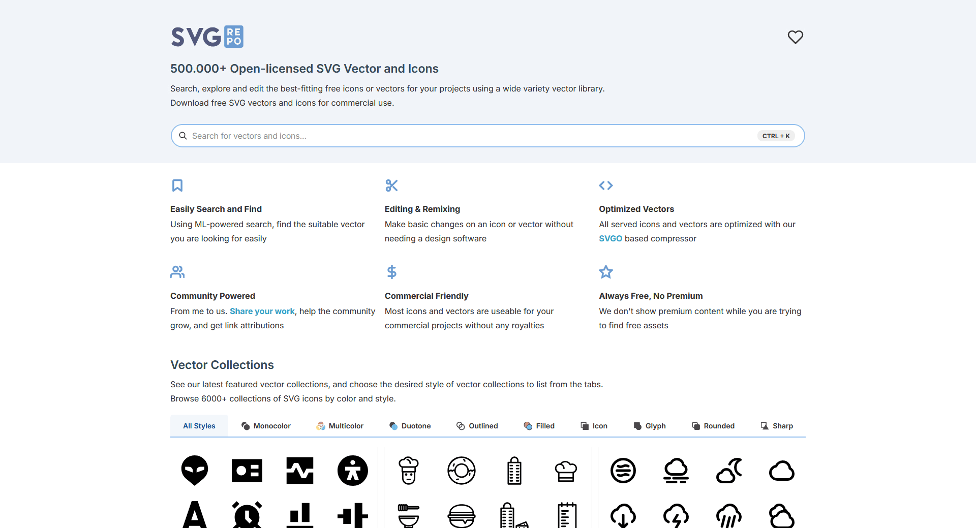 免费可商用icon图标网站：SVG repo(图1)