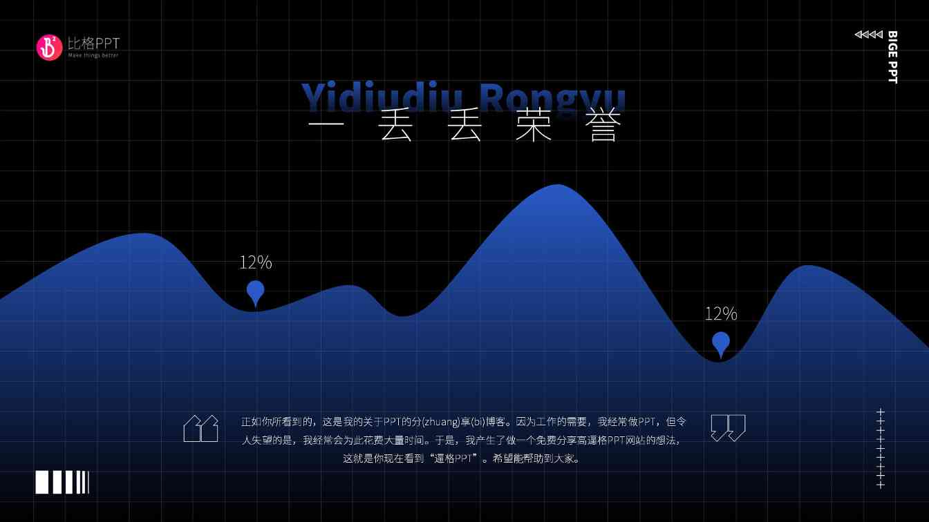 一个不精确的PPT图表：渐变填充效果的曲线示意图(图1)