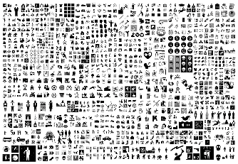 PPT素材|1000+黑白灰矢量图形PPT图片：就是多(图1)