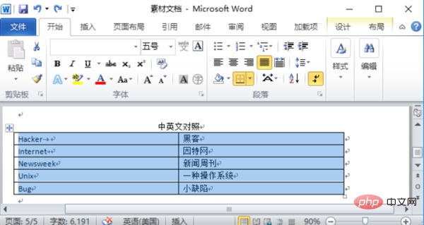 Word表格内容居中怎么设置(图3)