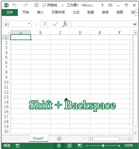 Shift + Backspace：选择活动单元格(图1)