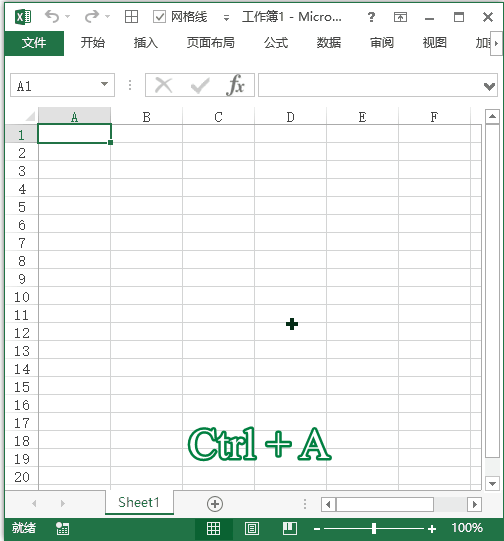 Excel 快捷键：选中当前区域或整个工作簿(图1)
