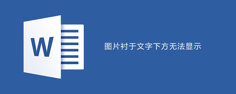 word中图片衬于文字下方无法显示(图1)
