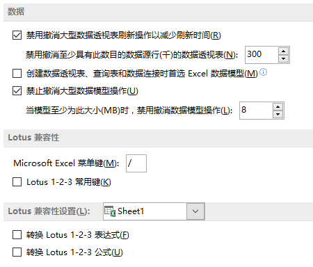 高级设置所有选项列表(图12)