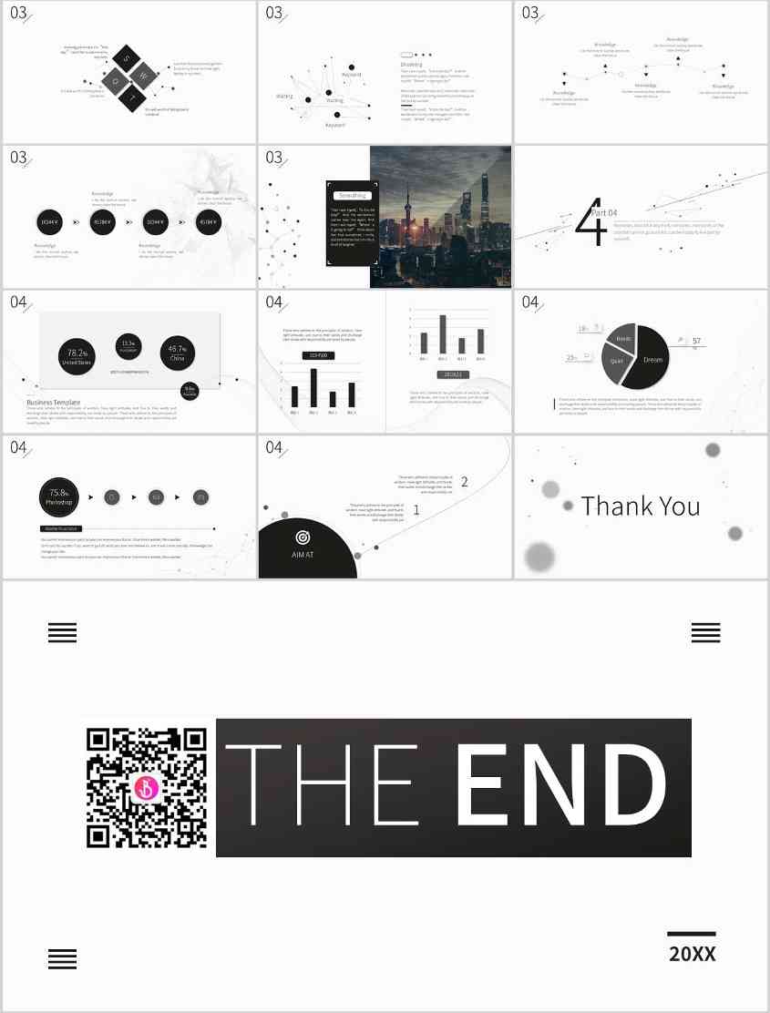 极简PPT模板：玩的就是一个黑白(图2)