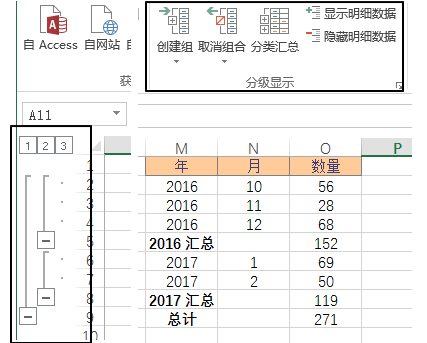 数据 - 分级显示命令组(图1)