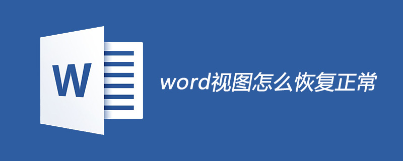 word视图怎么恢复正常(图1)