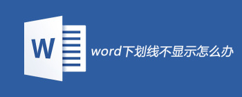 word下划线不显示怎么解决 - 壹观办公网