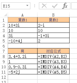 Excel IMDIV 函数(图1)