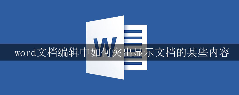 word文档编辑中如何突出显示文档的某些内容(图1)