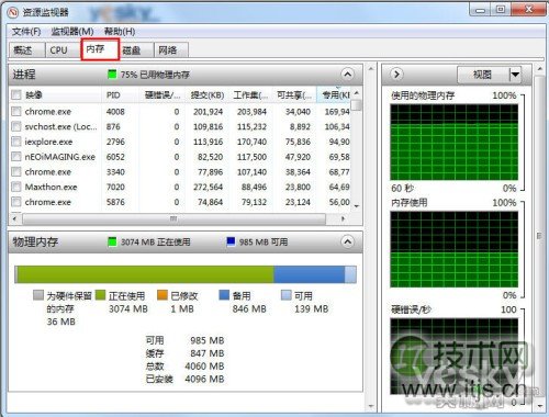 如何打开windows 7资源监视器掌控系统网络软件(图6)
