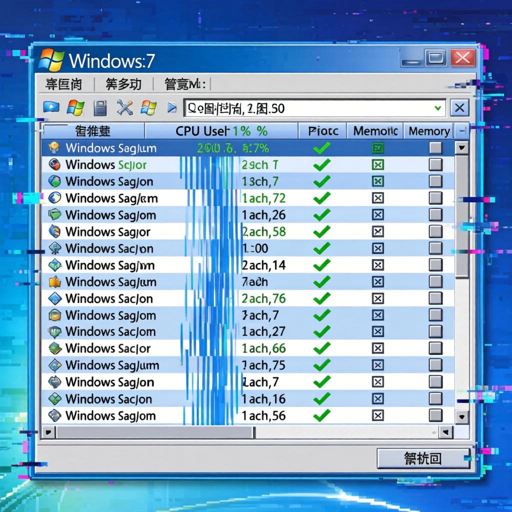 windows 7系统任务管理器进程信息的上下跳动无法选中(图1)