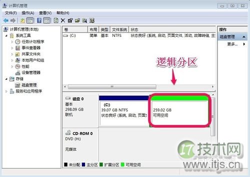 windows 7系统硬盘分区调整方法图解(图7)