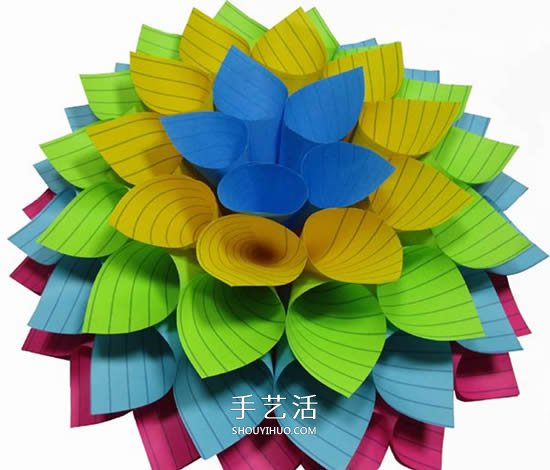 便利贴手工制作立体纸花的做法图解(图15)