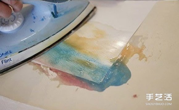 创意熨斗画的画法 把蜡笔融化后画出漂亮图案(图5)