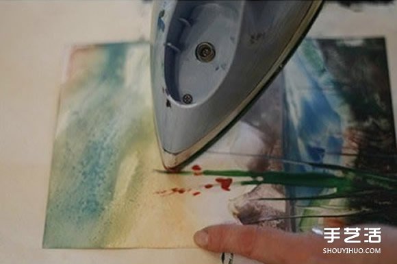 创意熨斗画的画法 把蜡笔融化后画出漂亮图案(图8)