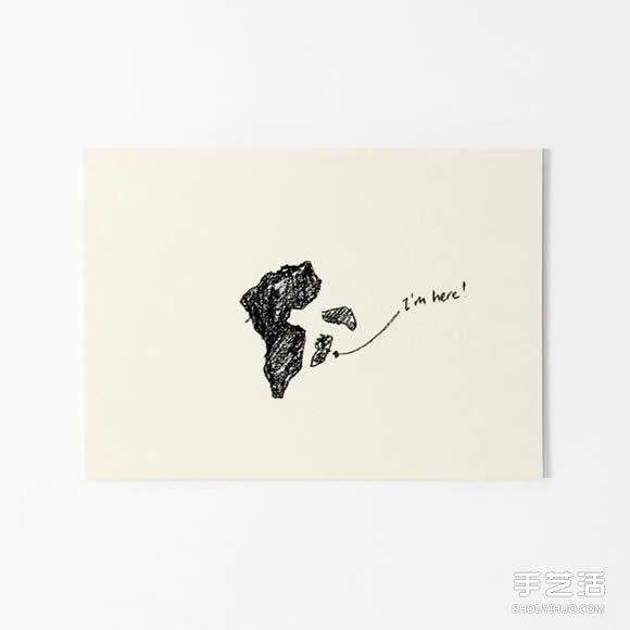 简单的明信片上手绘插图 用咖啡渍来完美收尾(图5)