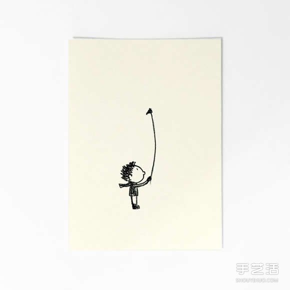 简单的明信片上手绘插图 用咖啡渍来完美收尾(图3)