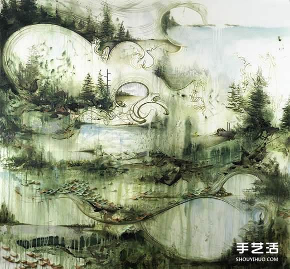 似画不是画：混合材质DIY奇幻华丽的立体山水画(图4)