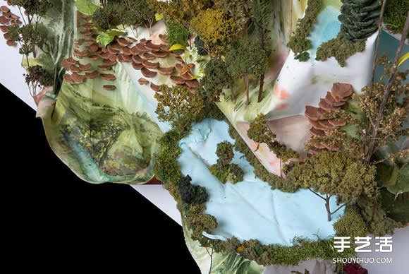 似画不是画：混合材质DIY奇幻华丽的立体山水画(图8)