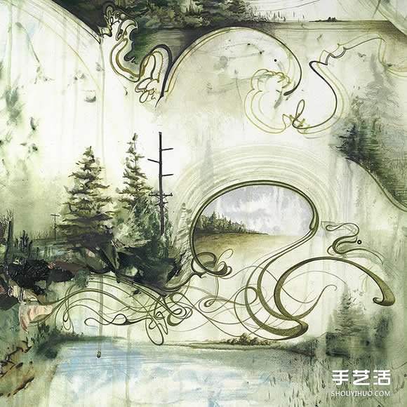似画不是画：混合材质DIY奇幻华丽的立体山水画(图6)