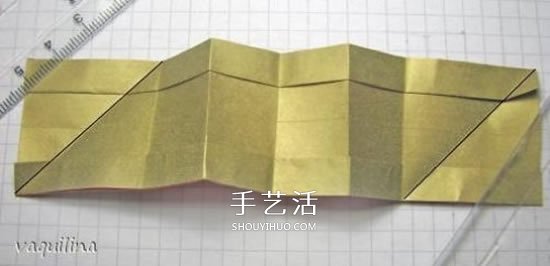 冬天的美丽折纸手工 立体雪花花球的折法图解(图11)