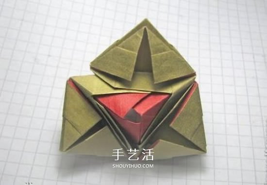 冬天的美丽折纸手工 立体雪花花球的折法图解(图19)