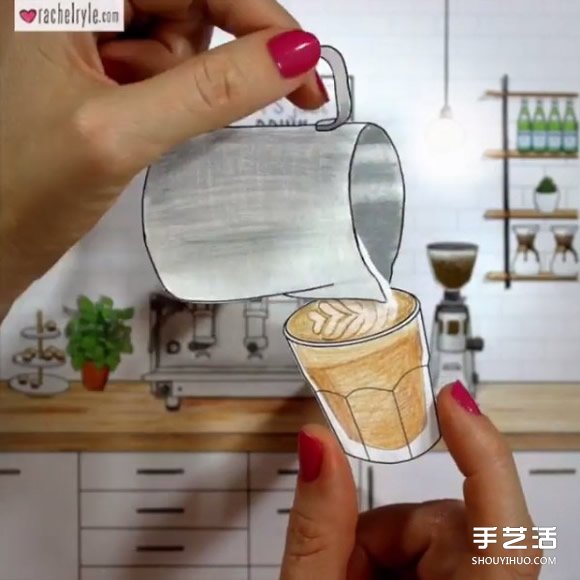 自制插画和拼贴 手绘风动画教你泡出完美拿铁(图12)