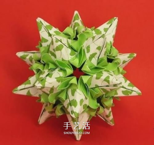 春意盎然的花球！手工折纸立体纸花球的教程 - 双维造物网