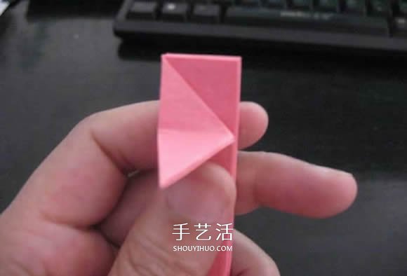 赠送初恋的小礼物！折纸蔷薇戒指的折法图解(图28)
