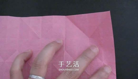 赠送初恋的小礼物！折纸蔷薇戒指的折法图解(图42)