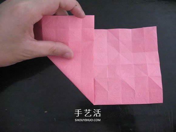 赠送初恋的小礼物！折纸蔷薇戒指的折法图解(图52)