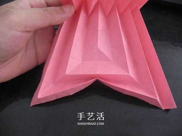 赠送初恋的小礼物！折纸蔷薇戒指的折法图解(图62)