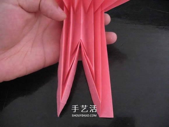 赠送初恋的小礼物！折纸蔷薇戒指的折法图解(图63)