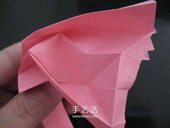 赠送初恋的小礼物！折纸蔷薇戒指的折法图解(图73)