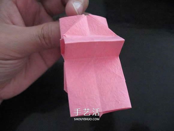 赠送初恋的小礼物！折纸蔷薇戒指的折法图解(图76)