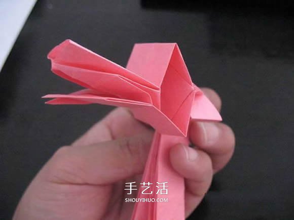 赠送初恋的小礼物！折纸蔷薇戒指的折法图解(图77)