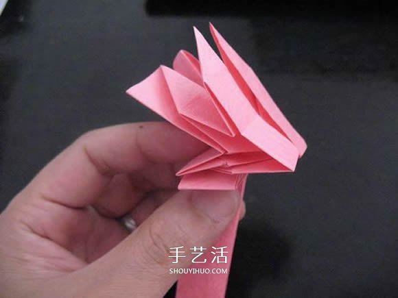 赠送初恋的小礼物！折纸蔷薇戒指的折法图解(图78)