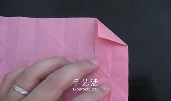 赠送初恋的小礼物！折纸蔷薇戒指的折法图解(图41)