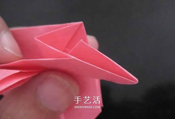 赠送初恋的小礼物！折纸蔷薇戒指的折法图解(图90)