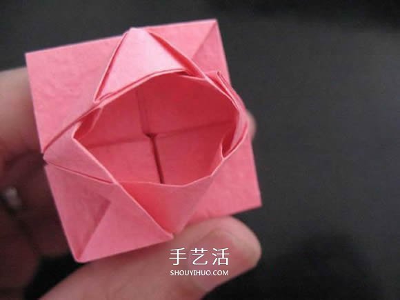 赠送初恋的小礼物！折纸蔷薇戒指的折法图解(图96)