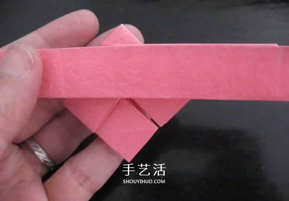 赠送初恋的小礼物！折纸蔷薇戒指的折法图解(图102)
