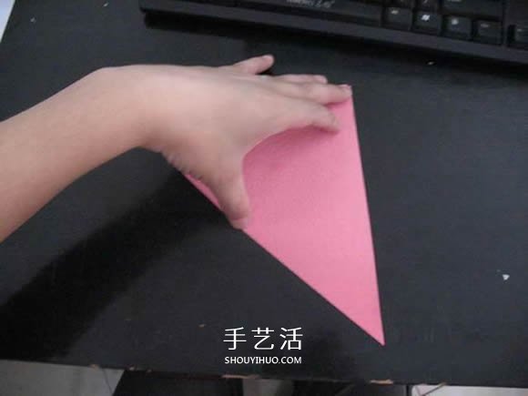 赠送初恋的小礼物！折纸蔷薇戒指的折法图解(图10)