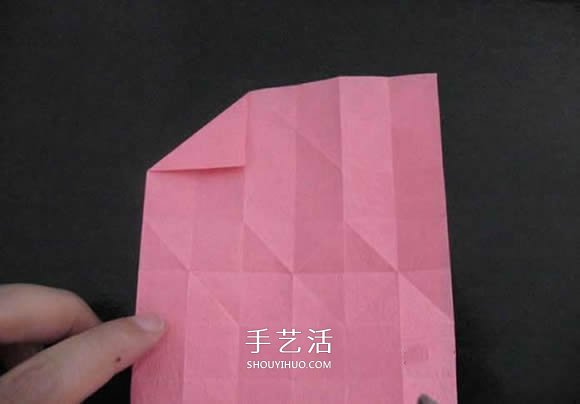 赠送初恋的小礼物！折纸蔷薇戒指的折法图解(图38)