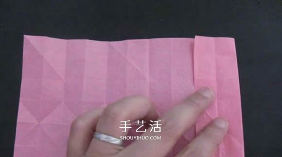 赠送初恋的小礼物！折纸蔷薇戒指的折法图解(图40)