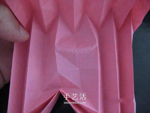 赠送初恋的小礼物！折纸蔷薇戒指的折法图解(图65)