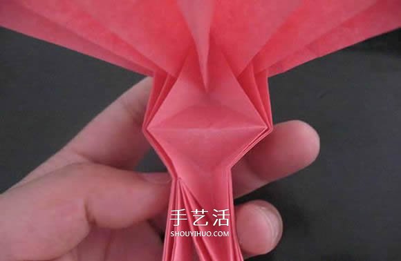 赠送初恋的小礼物！折纸蔷薇戒指的折法图解(图66)